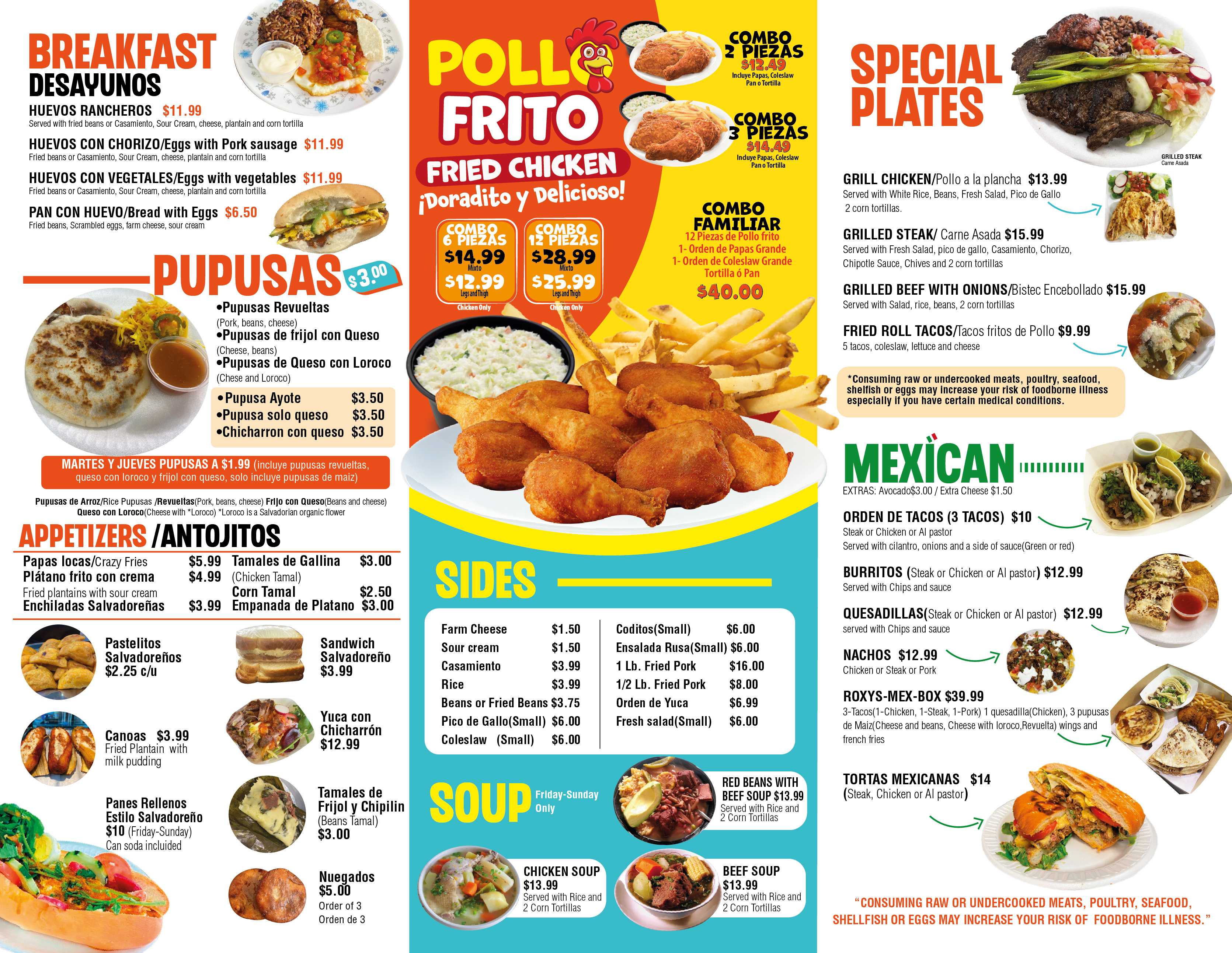 roxys bakery menu